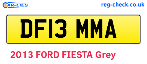 DF13MMA are the vehicle registration plates.