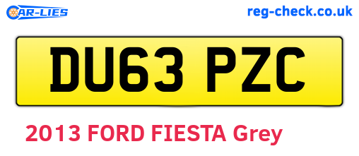 DU63PZC are the vehicle registration plates.