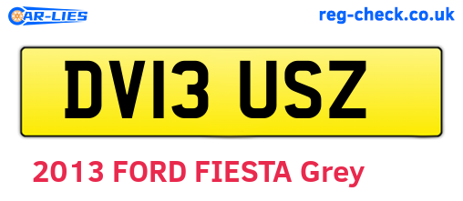 DV13USZ are the vehicle registration plates.