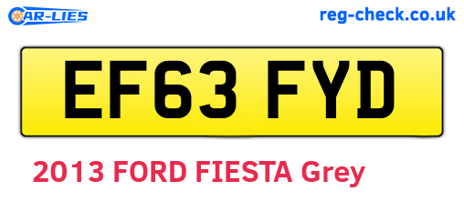 EF63FYD are the vehicle registration plates.