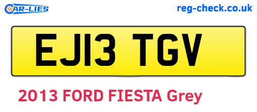 EJ13TGV are the vehicle registration plates.
