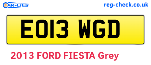 EO13WGD are the vehicle registration plates.