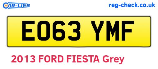 EO63YMF are the vehicle registration plates.