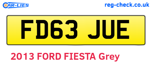 FD63JUE are the vehicle registration plates.