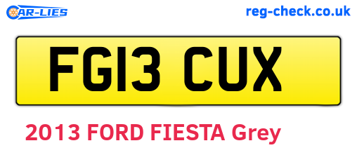 FG13CUX are the vehicle registration plates.