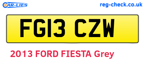 FG13CZW are the vehicle registration plates.