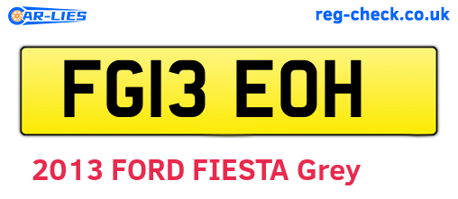 FG13EOH are the vehicle registration plates.