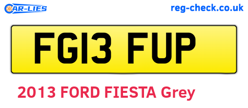 FG13FUP are the vehicle registration plates.
