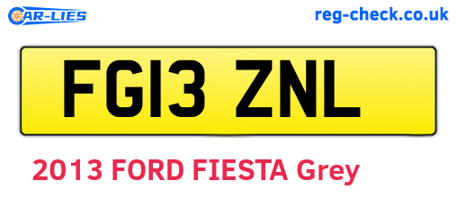 FG13ZNL are the vehicle registration plates.