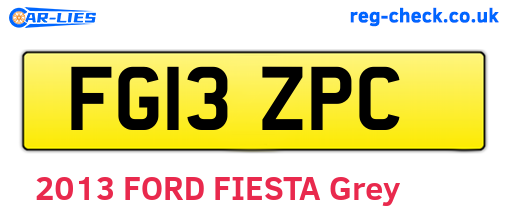 FG13ZPC are the vehicle registration plates.