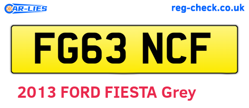 FG63NCF are the vehicle registration plates.