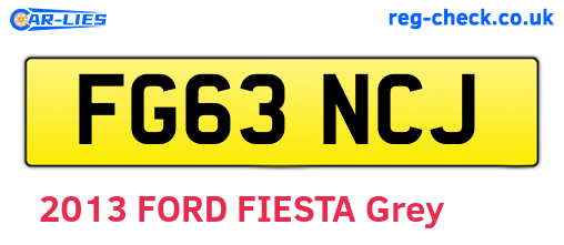 FG63NCJ are the vehicle registration plates.