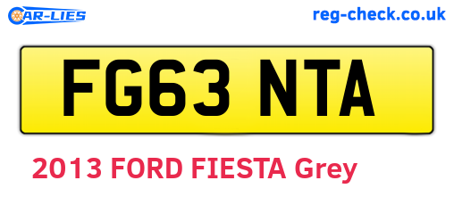 FG63NTA are the vehicle registration plates.