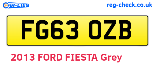 FG63OZB are the vehicle registration plates.