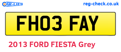 FH03FAY are the vehicle registration plates.
