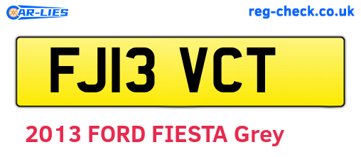 FJ13VCT are the vehicle registration plates.