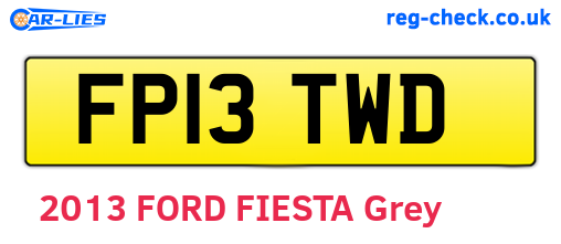 FP13TWD are the vehicle registration plates.