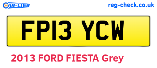 FP13YCW are the vehicle registration plates.