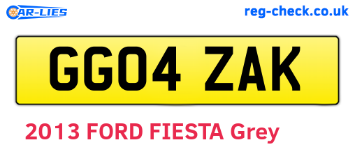 GG04ZAK are the vehicle registration plates.