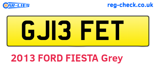 GJ13FET are the vehicle registration plates.