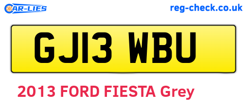 GJ13WBU are the vehicle registration plates.