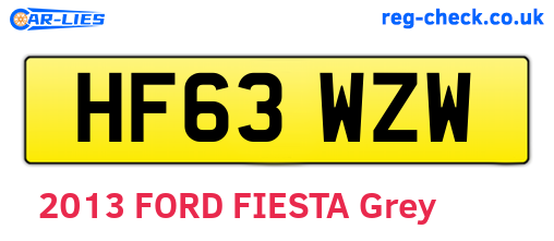 HF63WZW are the vehicle registration plates.