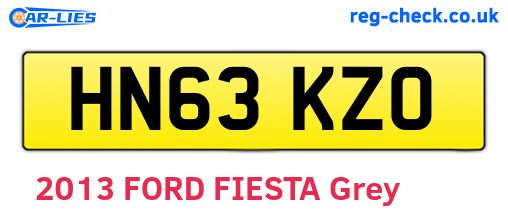 HN63KZO are the vehicle registration plates.