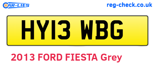 HY13WBG are the vehicle registration plates.