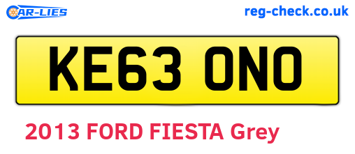 KE63ONO are the vehicle registration plates.
