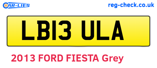 LB13ULA are the vehicle registration plates.