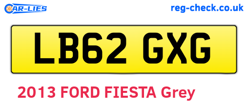 LB62GXG are the vehicle registration plates.