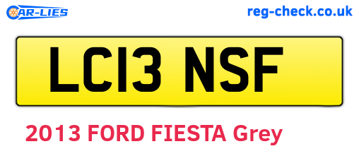 LC13NSF are the vehicle registration plates.