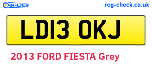 LD13OKJ are the vehicle registration plates.