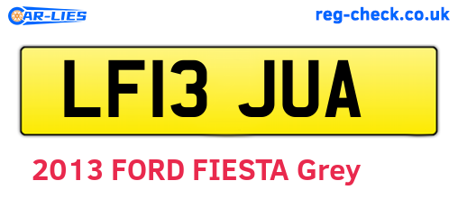 LF13JUA are the vehicle registration plates.