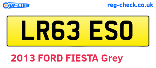LR63ESO are the vehicle registration plates.
