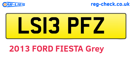 LS13PFZ are the vehicle registration plates.