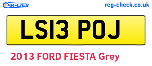 LS13POJ are the vehicle registration plates.