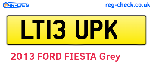 LT13UPK are the vehicle registration plates.