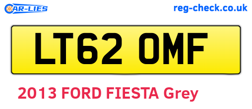 LT62OMF are the vehicle registration plates.