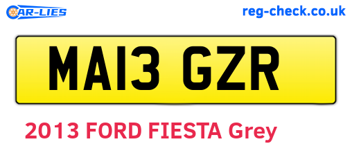 MA13GZR are the vehicle registration plates.
