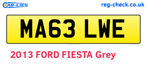 MA63LWE are the vehicle registration plates.