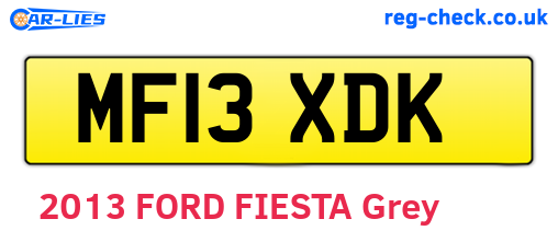 MF13XDK are the vehicle registration plates.