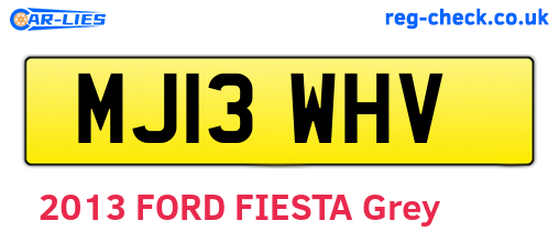 MJ13WHV are the vehicle registration plates.