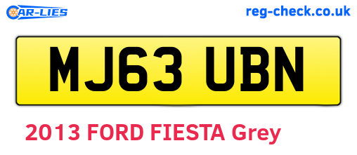 MJ63UBN are the vehicle registration plates.