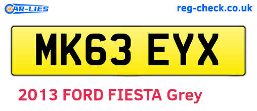 MK63EYX are the vehicle registration plates.
