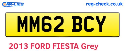 MM62BCY are the vehicle registration plates.