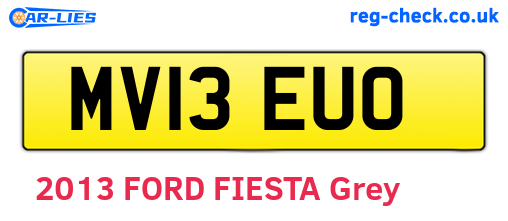MV13EUO are the vehicle registration plates.