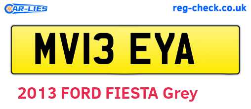 MV13EYA are the vehicle registration plates.