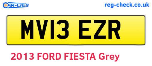 MV13EZR are the vehicle registration plates.