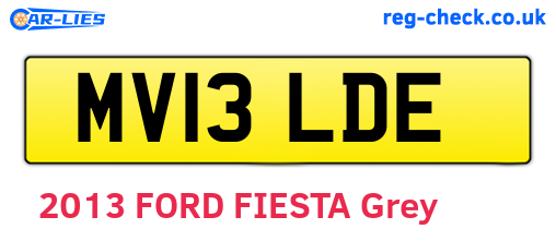 MV13LDE are the vehicle registration plates.